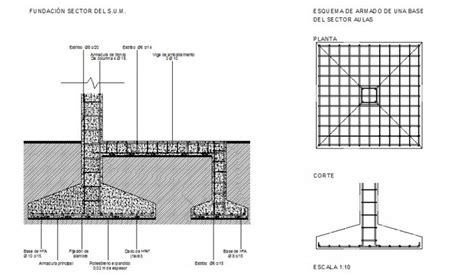 Foundation Structure Drawing In Dwg File Foundation Drawings