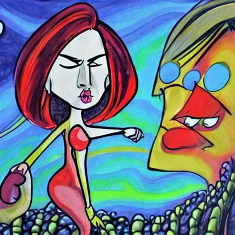 Sex Comic Dark Cartoon Cartoon Trippy Oil Painting Water Co