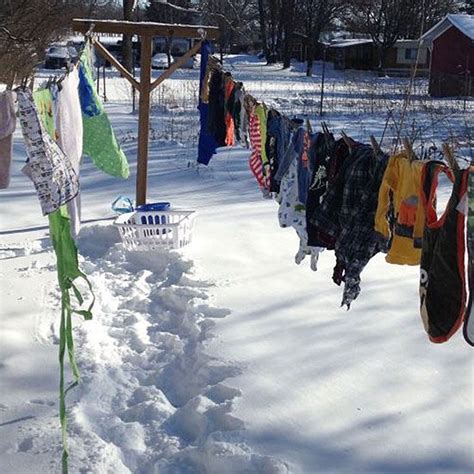 Using Your Clothesline In Winter Grit Line Drying Clothes Clothes