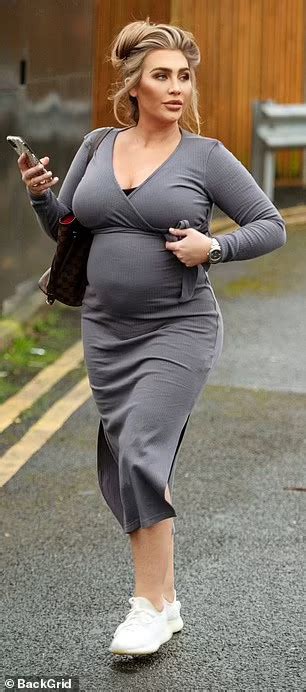 Pregnant Lauren Goodger Spotted In Grey Midi Dress As She Steps Out In