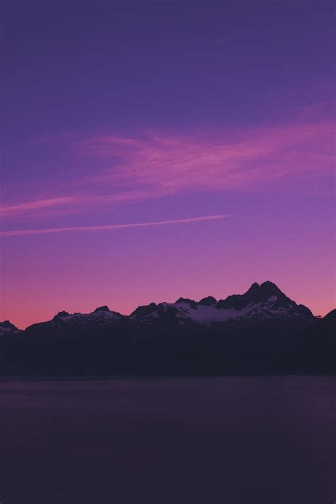 Horizon Mountains Pink Sky Sunset Hd Phone Wallpaper Pxfuel