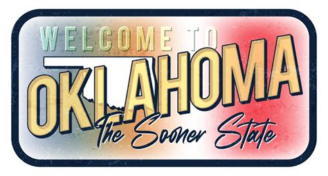 Welcome To Oklahoma Vintage Rusty Metal Sign Vector Illustration
