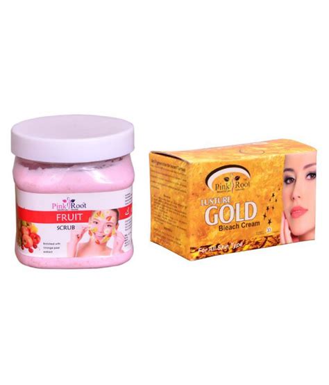 Pink Root Gold Bleach Fruit Scrub Day Cream 250 Gm Pack Of 2 Buy