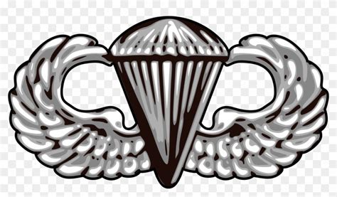 Us Army Airborne Basic Parachutist Badge Vector Senior Rated Airborne