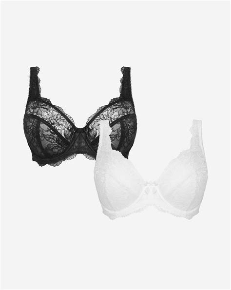 Pretty Secrets 2 Pack Ella Lace Full Cup Wired Bras Simply Be