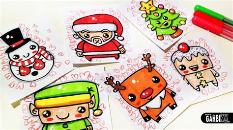 How To Draw Cute Christmas Easy And Kawaii Drawings By Garbi Kw Youtube