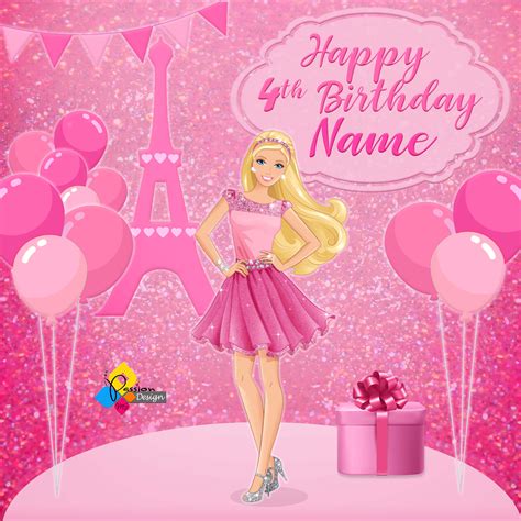 Barbie Theme Birthday Background