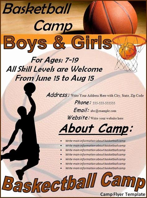 Basketball Camp Flyer Template Luxury Camp Flyer Template Best Word