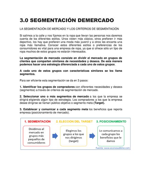 Segmentacion De Mercadosdocx Segmentacin Demercado La