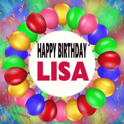 Happy Birthday Lisa Colorful Balloons 