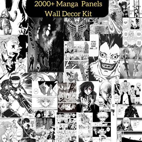 2000 Anime Manga Panels Wall Kit Anime Manga Panels Manga Etsy Uk