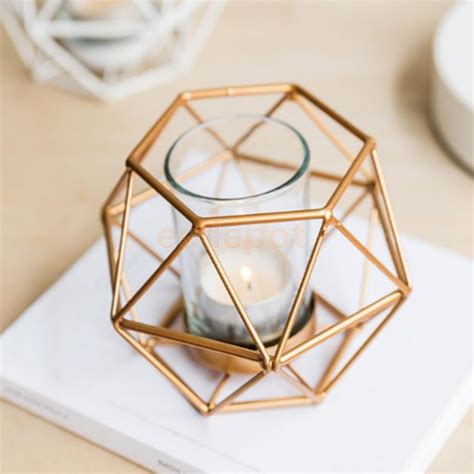 Geometric Metal Wire Iron Tea Light Candle Holder Lantern Wedding