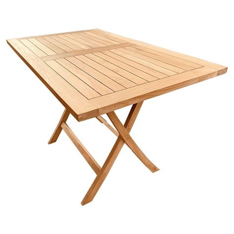Solid Teak Outdoor Folding Table Rectangular 120cm