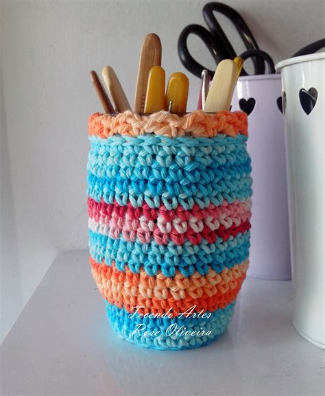 Tecendo Artes Em Crochet Reciclando Potes Com Crochê ♥