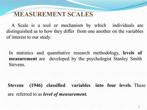 Measurement Scales In Research