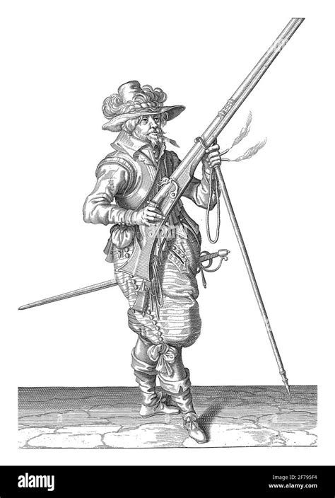A Soldier On Guard Full Length To The Right Holding A Musket A Certain Type Of Firearm