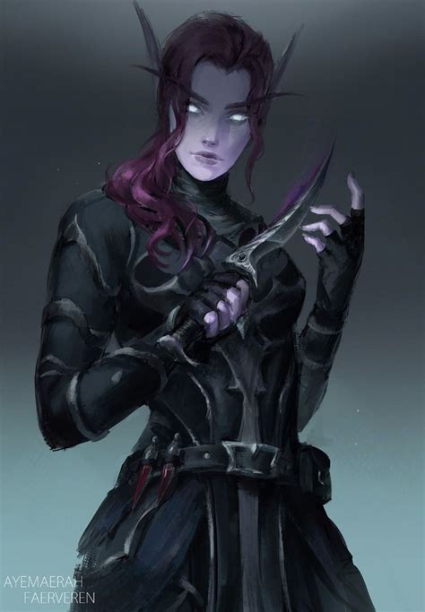 Hexsinger Drow Assassin Hexblade10bladesinger10 Female Elf Fantasy Character Design