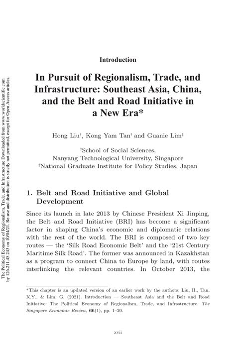 Pdf Introduction In Pursuit Of Regionalism Trade And