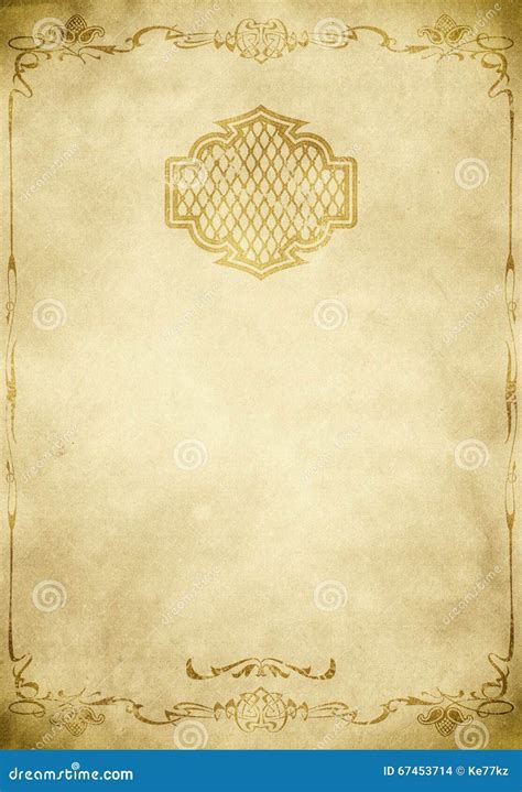 Old Paper Background With Decorative Vintage Border Stock Photo