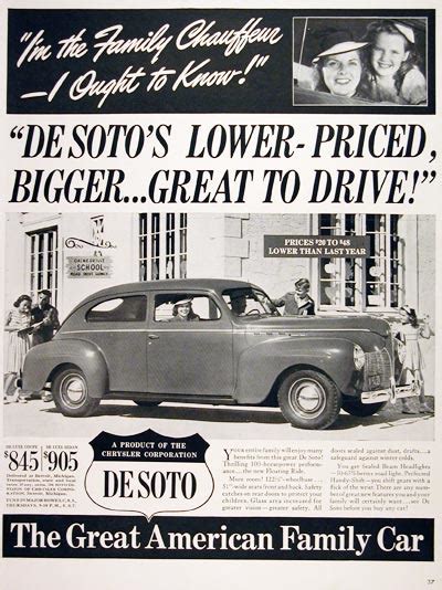 1940 Desoto Deluxe Coupe Vintage Ad