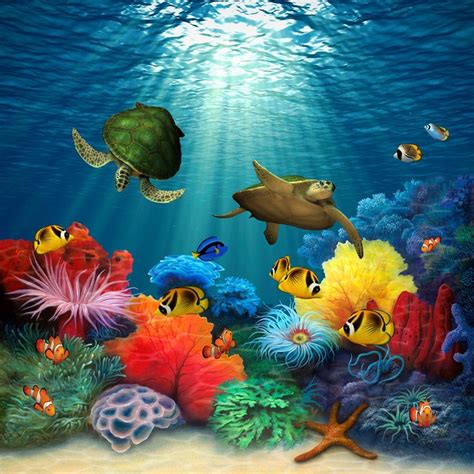 Coral Sea Mural Wallpaper Sea Murals Ocean Mural Ocean Art