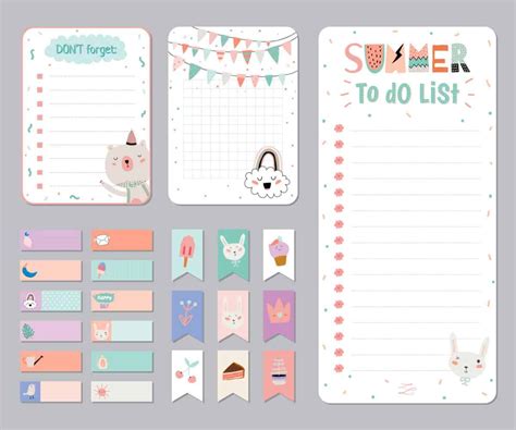 Cute Planner Stickers Daily Planner Template Weekly Planner Template