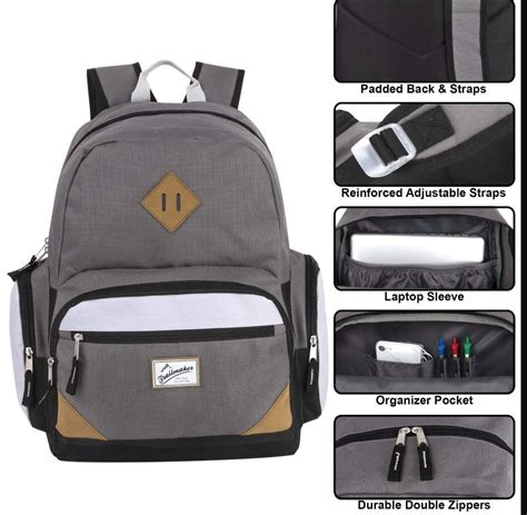 24 Wholesale 19 Inch Duo Compartment Backpack With Laptop Sleeve 4