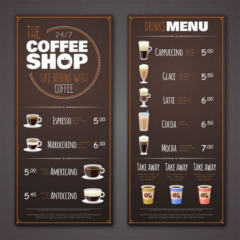 Premium Vector Coffee Shop Menu Template Coffee Shop Menu Coffee