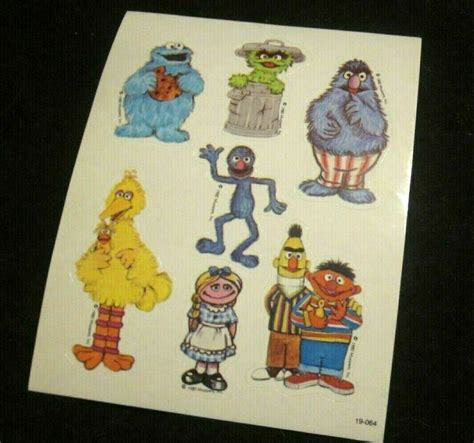 Jim Hensons Muppets Sesame Street One Loose Sticker Sheet Vintage
