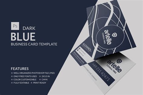 Dark Blue Business Card Creative Business Card Templates Creative