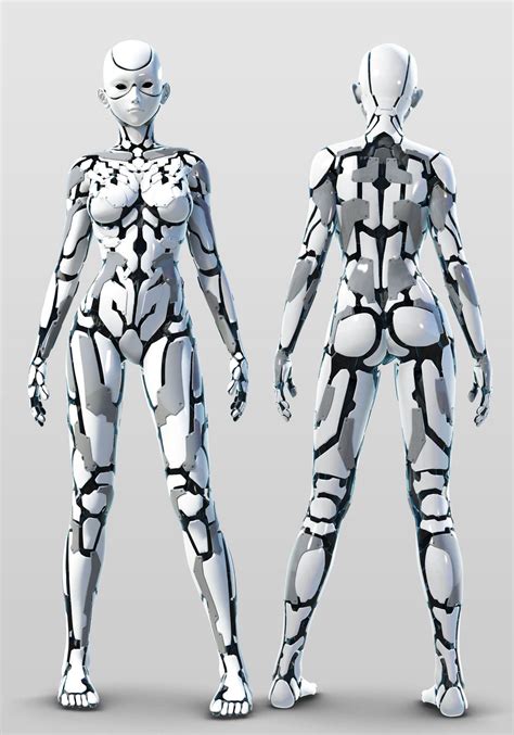 Gynoid By Ikedan Art Illustration Drawing 3d Robot Concept Art Female Robot Robot Art