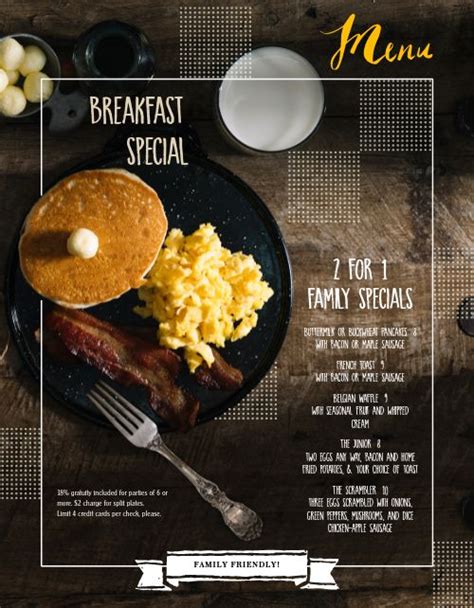 Breakfast Pancake Special Menu Design Template By Musthavemenus
