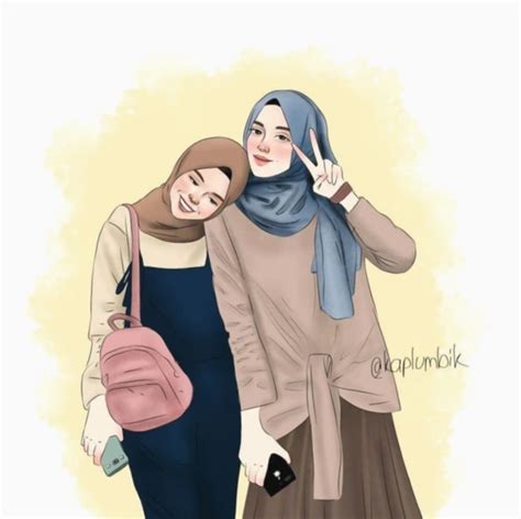 Gambar anime bff 5 orang. Pin by Noorrii on Bff goals | Hijab cartoon, Friends illustration, Cute love cartoons