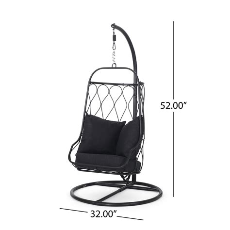 Tracey Indooroutdoor Hanging Chair With Stand Black