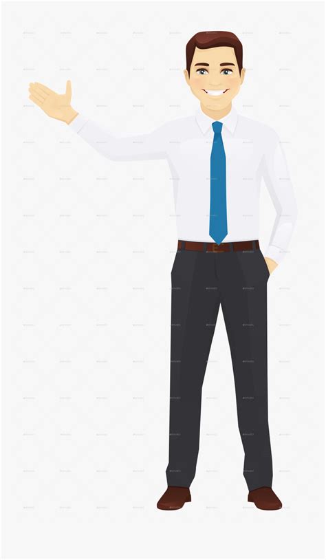 Vector Office Man Standing Professional Business Man Images Png