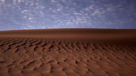 Nature Landscape Desert Sand Dune Night Stars Clouds Long