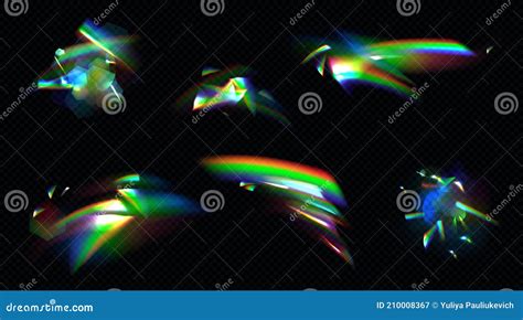 Rainbow Crystal Light Prism Flare Reflection Lens Stock Vector