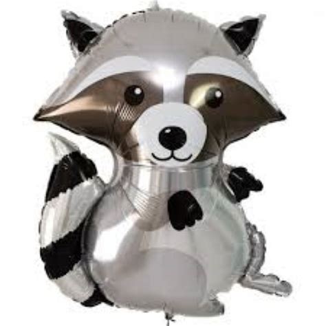 Woodland Raccoon Large Foil Balloon 80cm Kids Themed Party Supplies