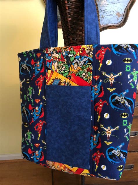 Reversible Tote Bag in DC Comics Fabric | Reversible tote bag, Reversible tote, Bags