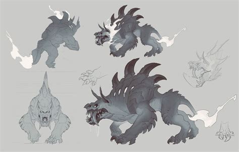 Hellhound Sketch Darksiders Genesis Art Gallery Creature Concept