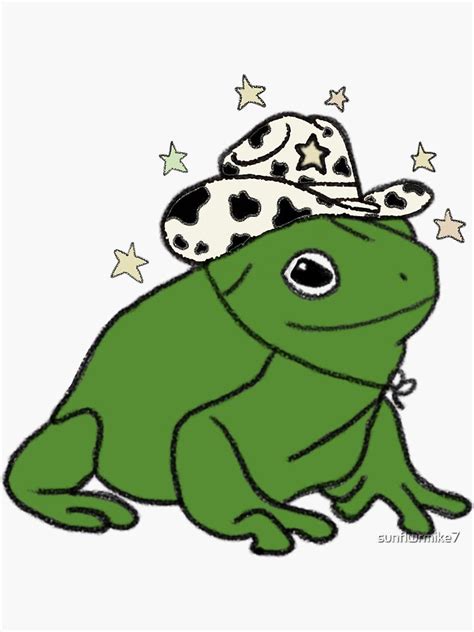 Tons of awesome indie kid aesthetic wallpapers to download for free. 'Frog with a cowboy hat ★' Sticker by sunflwrmike7 | Indie ...