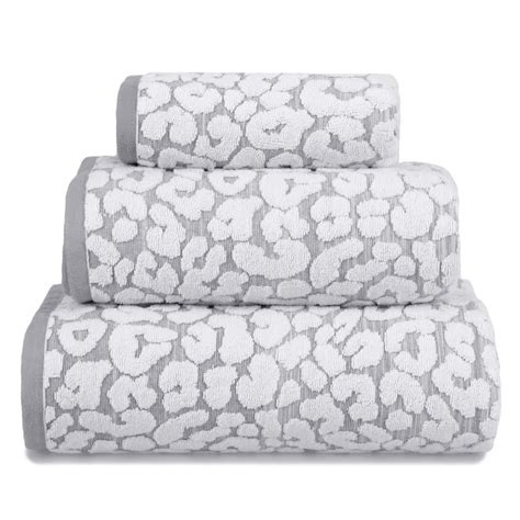 Leopard Print Towel 100 Cotton Grey Luxury Soft 550gsm Bathroom Bath