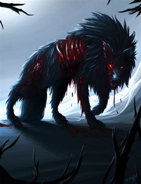 Demon Black Wolf With Red Eyes Football Index Site
