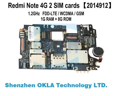 1pcs 2014912 Original Used Motherboard For Xiaomi Redmi Note 4g Fdd Lte