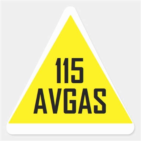 115 Avgas Tank Sign Triangle Sticker Zazzle