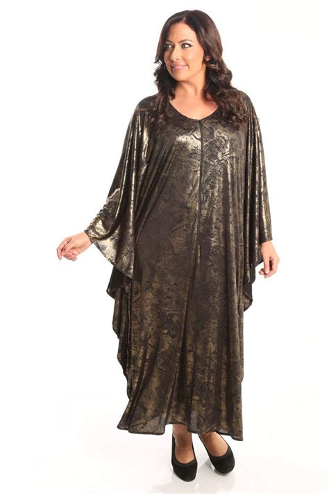 Vikki Vi Jersey Elegance Zip Front Caftan A Great Plus Size Piece For Your Holiday Party