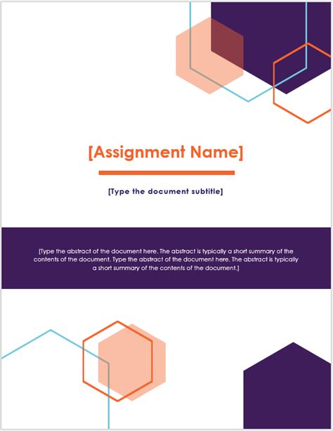 Assignment Front Page Format Design And Pdf