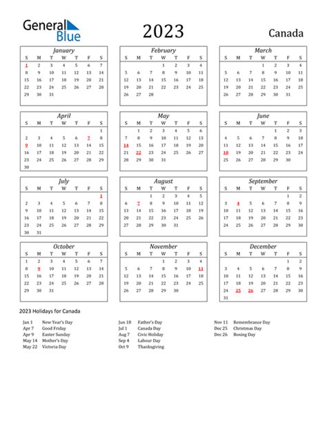 Holidays 2023 Canada 2023 Calendar