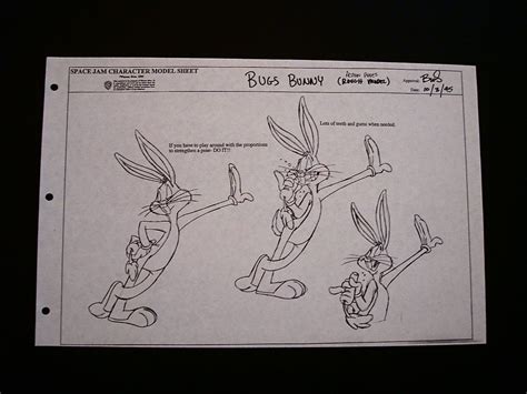 Bugs Bunny Vtg Original Warner Bros Animation Prod Rabbit Model Sheet