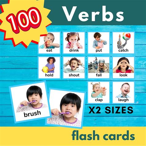 100 Flash Cards For Verbs Printed Optima Speech Therapy